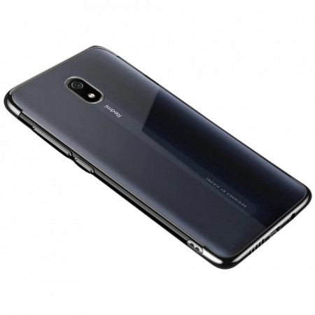 Прозрачен силиконов гръб с цветен кант Clear Color - Xiaomi Redmi 8A черен - Img 1