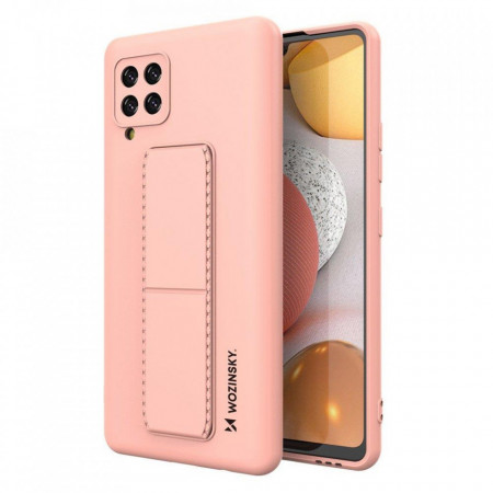 Силиконов гръб със стойка WOZINSKY Kickstand - Samsung Galaxy A42 5G розов