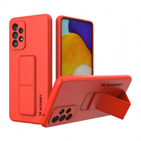 Силиконов гръб със стойка WOZINSKY Kickstand - Samsung Galaxy A73 5G червен