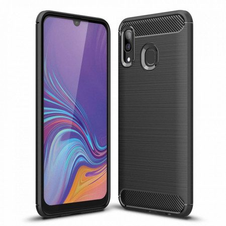 Силиконов гръб Carbon - Samsung Galaxy A20 / A30 черен