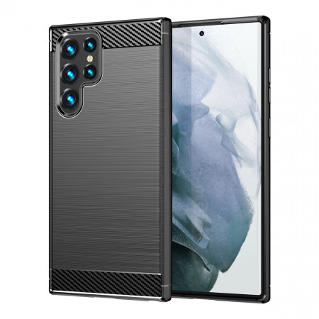 Силиконов гръб Carbon - Samsung Galaxy S23 Ultra черен