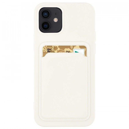 Силиконов гръб Card с портфейл за документи - Samsung Galaxy S21+ 5G бял