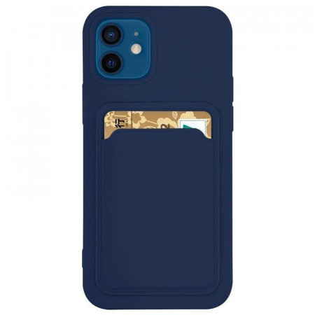 Силиконов гръб Card с портфейл за документи - Samsung Galaxy S21+ 5G тъмносин