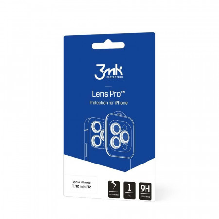 Стъклен протектор за камера с алуминиева рамка и рамка за поставяне 3mk Lens Protection Pro - Samsung Galaxy S22 Ultra с черна рамка