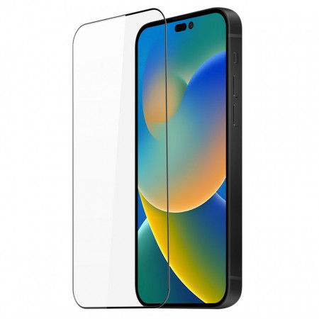 10D закален стъклен протектор с пълно покритие DUX DUCIS съвместим с гръб - iPhone 14 Pro Max с черна рамка