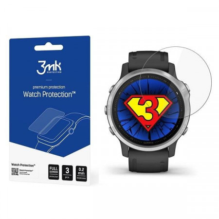 3 бр. гъвкав протектор с пълно покритие 3mk Watch Protection v. Flexible Glass Lite - Garmin Fenix 6s