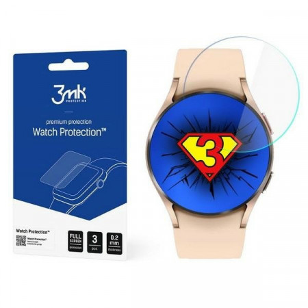 3 бр. гъвкав протектор с пълно покритие 3mk Watch Protection v. Flexible Glass Lite - Samsung Galaxy Watch4 40mm