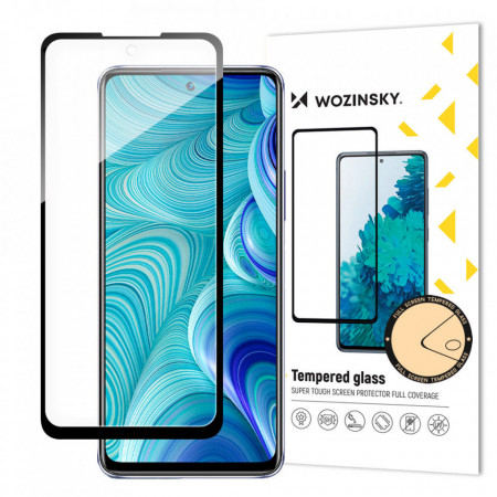 5D Full Glue закален стъклен протектор с пълно покритие WOZINSKY съвместим с гръб - Infinix Hot 11S NFC с черна рамка