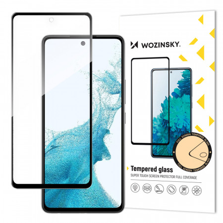 5D Full Glue закален стъклен протектор с пълно покритие WOZINSKY съвместим с гръб - Samsung Galaxy A53 5G с черна рамка