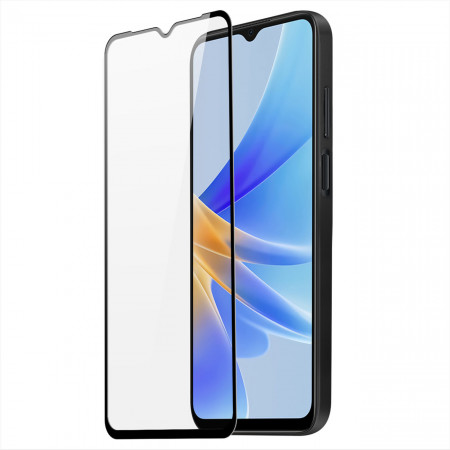 9D закален стъклен протектор с пълно покритие DUX DUCIS - OPPO A17 с черна рамка