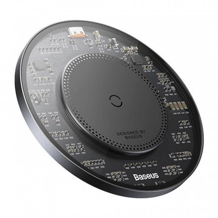 Безжично зарядно BASEUS BS-W530 15W + кабел USB Type C 24W 1m черно