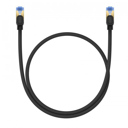 Бърз интернет кабел с оплетка BASEUS RJ45 cat.7 10Gb/s 0.5m черен