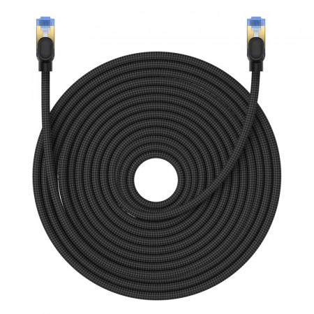 Бърз интернет кабел с оплетка BASEUS RJ45 cat.7 10Gb/s 25m черен