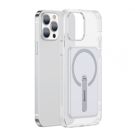 Гръб със стойка BASEUS Magnetic - iPhone 13 Pro прозрачен