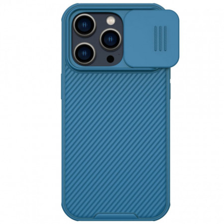 Гръб с подвижно покритие за камерата NILLKIN CamShield Pro MagSafe - iPhone 14 Pro Max син
