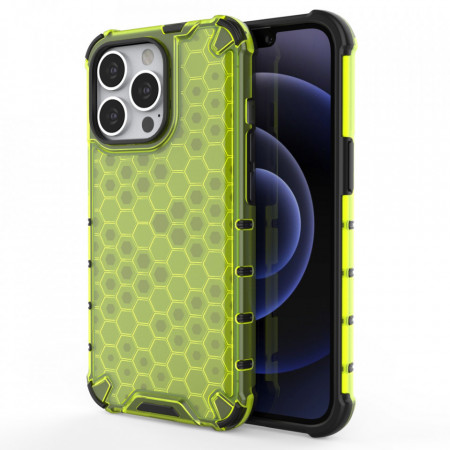 Гръб Honeycomb Armor със силиконов бъмпер - iPhone 13 Pro зелен