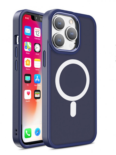 Гръб Magnetic Color Matte - iPhone 15 Plus тъмносин