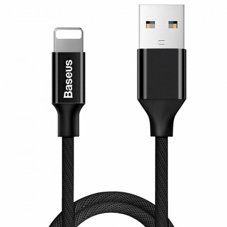 Кабел за зареждане и данни с текстилна оплетка BASEUS Yiven USB Type A към Lightning 1.2m черен (CALYW-01)