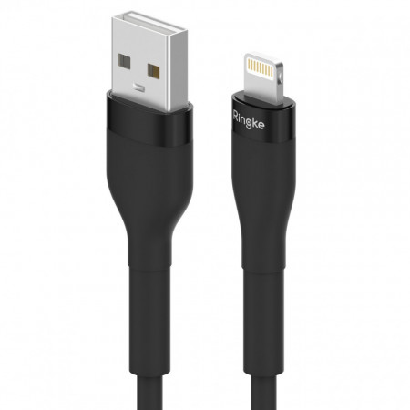 Кабел за зареждане и данни RINGKE USB Type A към Lightning 480Mb/s 12W 1.2m черен (CB09963RS)