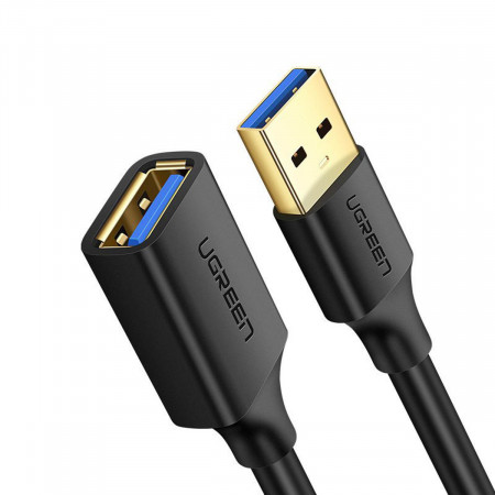 Кабел за зареждане и данни UGREEN USB Type A 3.0 5Gb/s 0.5m черен (US129)