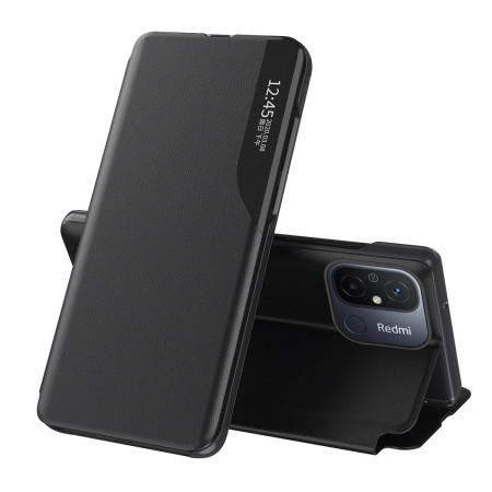 Калъф тип книга от еко кожа Eco - Xiaomi Redmi 11A / Poco C55 / Redmi 12C черен - Img 1