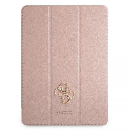 Калъф тип книга от еко кожа GUESS Saffiano GUIC12PUSASPI - iPad Pro 12.9&quot; (5th gen 2021) / Pro 12.9&quot; (6th gen 2022) ч розов - Img 1