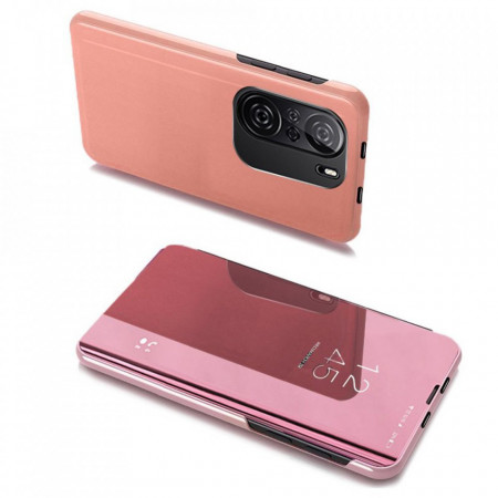 Огледален калъф тип книга Clear View - Xiaomi Mi 11i / Mi 11X / Poco F3 / Redmi K40 / K40 Pro / K40 Pro Plus розов