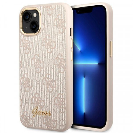 Оригинален гръб GUESS 4G Vintage Gold Logo GUHCP14MHG4SHP - iPhone 14 Plus розов