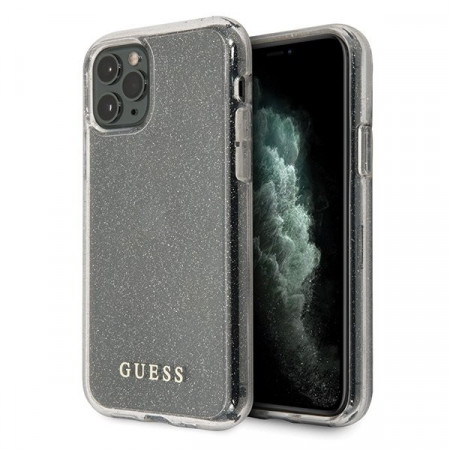 Оригинален гръб GUESS Glitter GUHCN58PCGLSI - iPhone 11 Pro сребрист