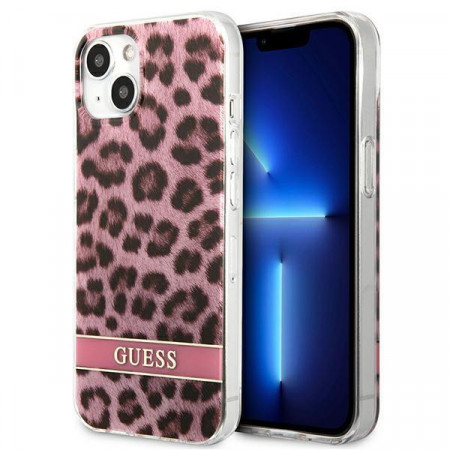 Оригинален гръб GUESS Leopard GUHCP13SHSLEOP - iPhone 13 mini розов