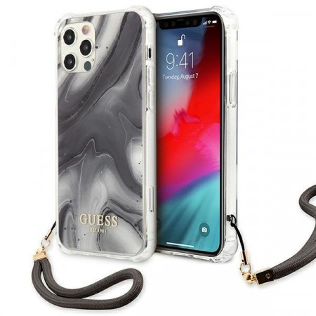 Оригинален гръб GUESS Marble GUHCP12LKSMAGR - iPhone 12 Pro Max сив
