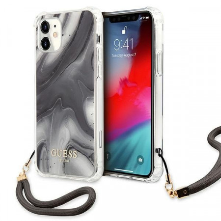 Оригинален гръб GUESS Marble GUHCP12SKSMAGR - iPhone 12 mini сив