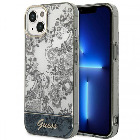 Оригинален гръб GUESS Porcelain GUHCP14MHGPLHG - iPhone 14 Plus сив - Img 1