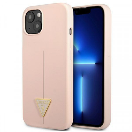 Оригинален гръб GUESS Silicone Triangle Logo GUHCP13SSLTGP - iPhone 13 mini розов