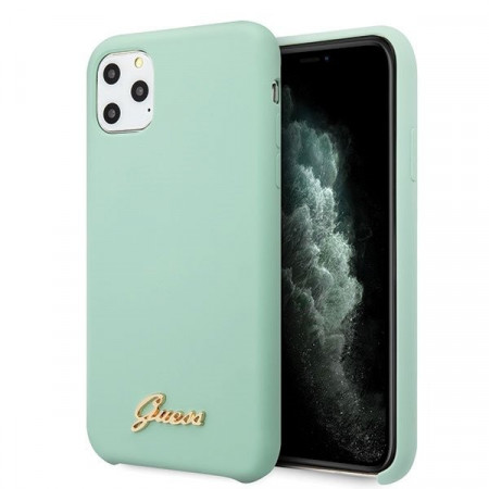 Оригинален гръб GUESS Silicone Vintage Gold Logo - iPhone 11 Pro Max зелен