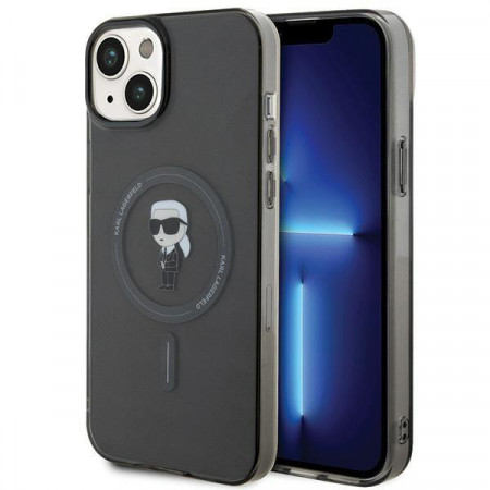 Оригинален гръб KARL LAGERFELD IML Ikonik MagSafe - iPhone 15 Plus черен