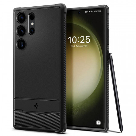 Оригинален гръб SPIGEN Rugged Armor - Samsung Galaxy S23 Ultra черен мат