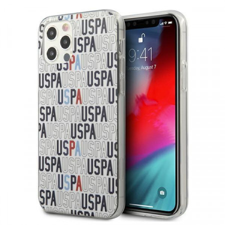 Оригинален гръб US POLO Logo Mania USHCP12MPCUSPA6 - iPhone 12 / 12 Pro бял