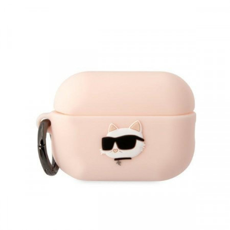 Оригинален калъф за слушалки Karl LAGERFELD Silicone Choupette Head 3D KLAP2RUNCHP - AirPods Pro 2 розов
