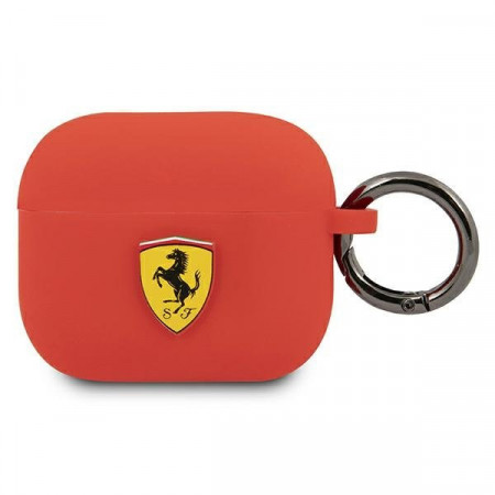 Оригинален силиконов калъф за слушалки FERRARI FEA3SILRE - AirPods 3 червен