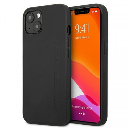 Оригинален твърд гръб AMG Leather Hot Stamped AMHCP13SDOLBK - iPhone 13 mini черен