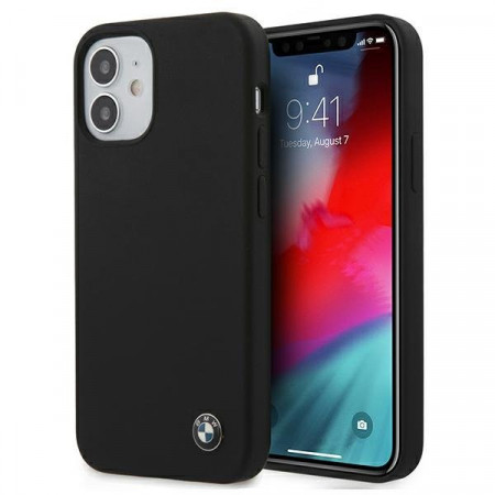 Оригинален твърд гръб BMW Silicone Signature BMHCP12SSILBK - iPhone 12 mini черен