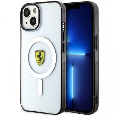 Оригинален твърд гръб FERRARI Outline MagSafe FEHMP14SURKT - iPhone 14 прозрачен