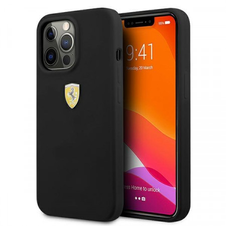 Оригинален твърд гръб FERRARI Silicone FESSIHCP13LBK - iPhone 13 Pro черен