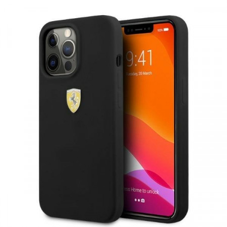 Оригинален твърд гръб FERRARI Silicone MagSafe FESSIHMP13XBK - iPhone 13 Pro Max черен