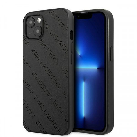Оригинален твърд гръб KARL LAGERFELD Perforated Allover KLHCP13SPTLK - iPhone 13 mini черен