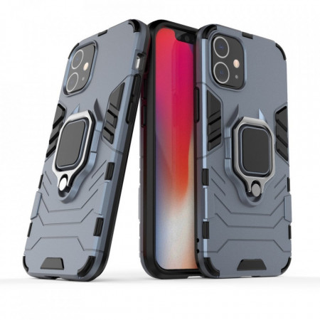 Подсилен гръб с магнитна стойка Ring Armor - iPhone 12 mini син