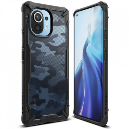 Подсилен гръб RINGKE Fusion X със силиконов бъмпер - Xiaomi Mi 11 черен камуфлаж