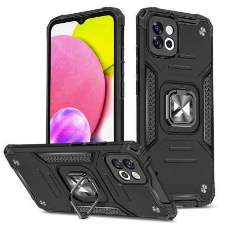 Подсилен гръб WOZINSKY Ring Armor със стойка - Samsung Galaxy A03 черен