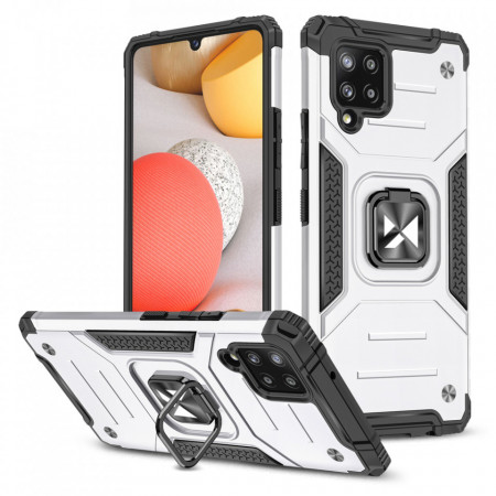 Подсилен гръб WOZINSKY Ring Armor със стойка - Samsung Galaxy A42 5G сребрист